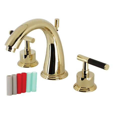 Kingston Brass KS2962CKL Widespread Bathroom Faucet with Brass Pop-Up, Polished Brass KS2962CKL